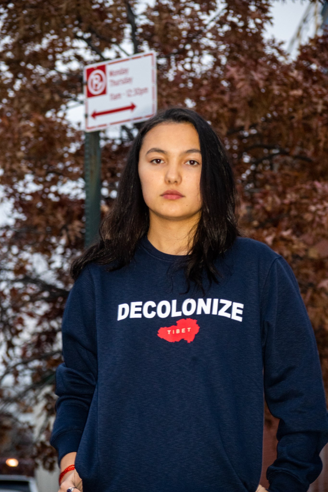 DECOLONIZE Tibet Crewneck Sweater - Navy [Kids]