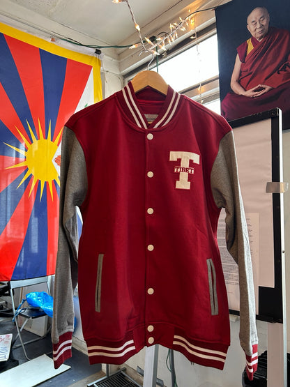 T for Tibet Varsity Jacket - Red/Grey [Kids]