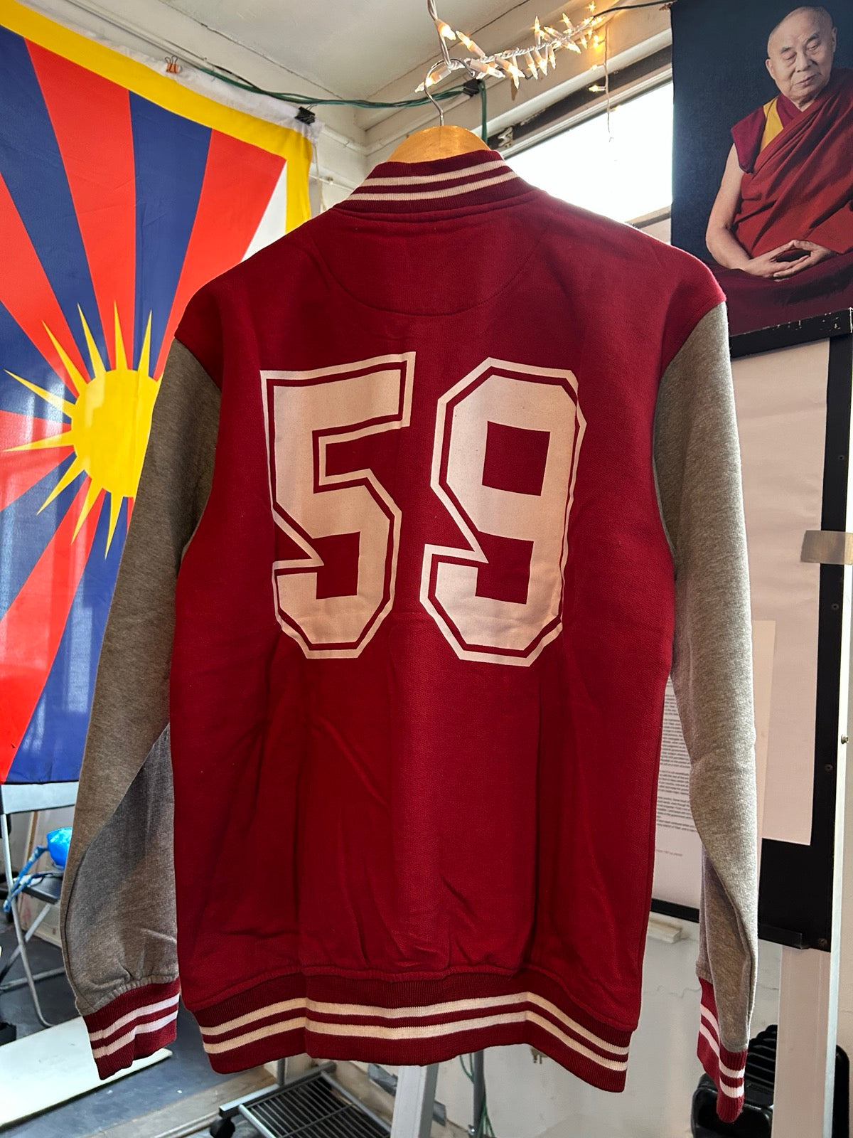 T for Tibet Varsity Jacket - Red/Grey [Kids]