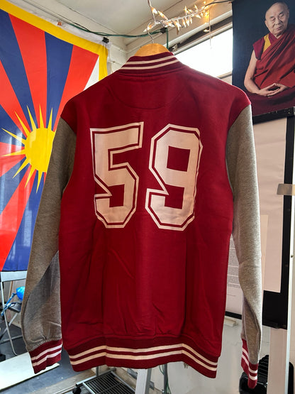 T for Tibet Varsity Jacket - Red/Grey [Kids]