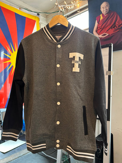 T for Tibet Varsity Jacket - Grey/Black [Kids]