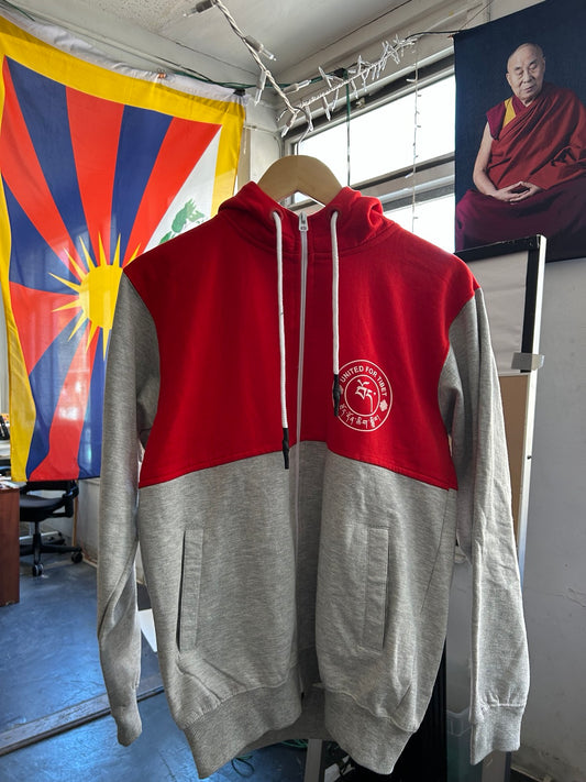 United for Tibet Full Zip Hoodie - Red