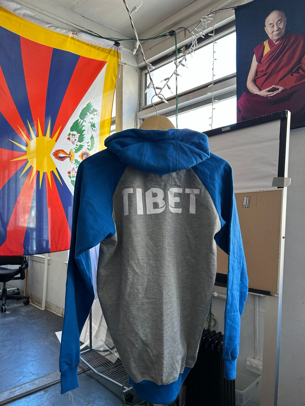 United for Tibet Full-Zip Hoodie - Blue/Grey
