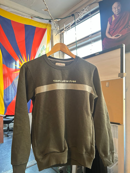 Tibet will be Free Crewneck Sweater - Green