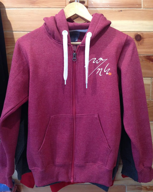 Tibetan Alphabet Full Zip Hoodie - Red