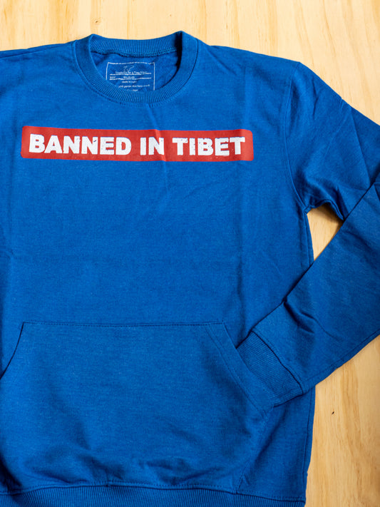 Banned in Tibet Crewneck Sweater - Blue