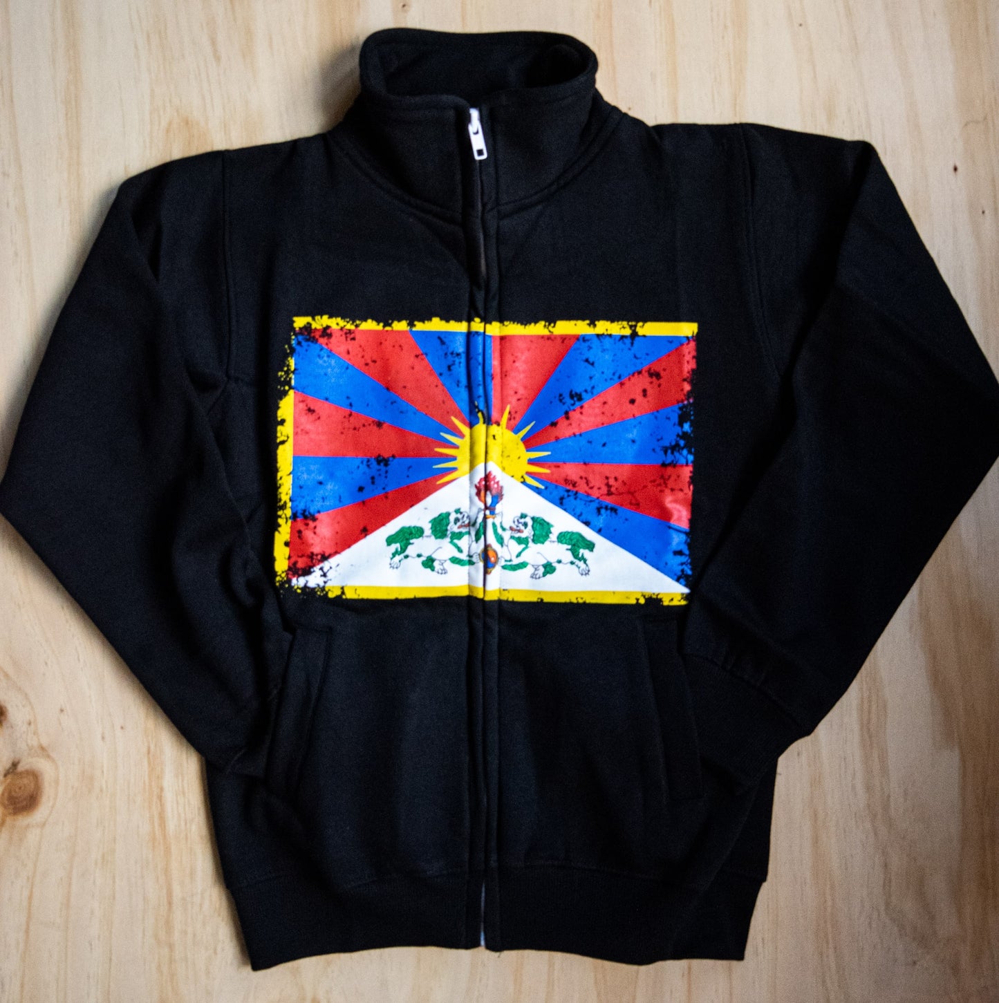 Tibet Flag Full Zip Sweater