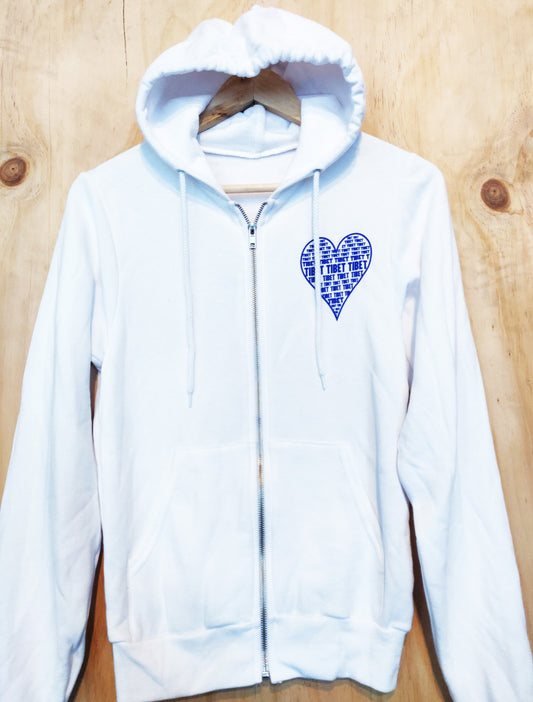 Tibet Heart Zipper Jacket - White [Kids]
