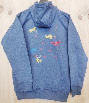 Tibetan Alphabet Full Zip Hoodie (Lhakar)