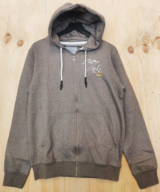 Tibetan Alphabet Full Zip Hoodie - Brown
