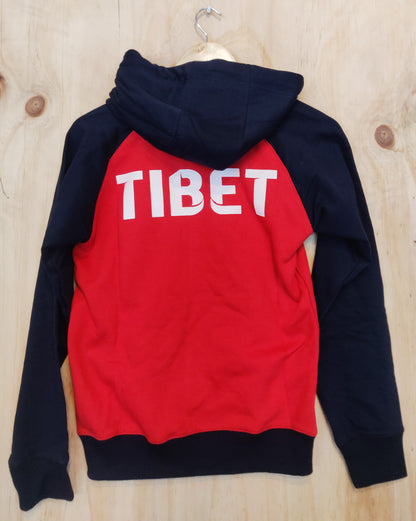 United for Tibet Full Zip Hoodie - Red + Navy [Kids]